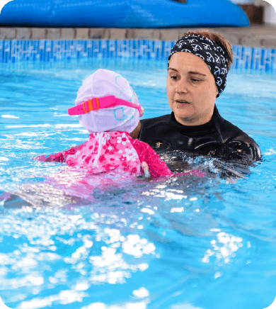 On-Site Swim School Year-round lessons in a heated, enclosed pool.